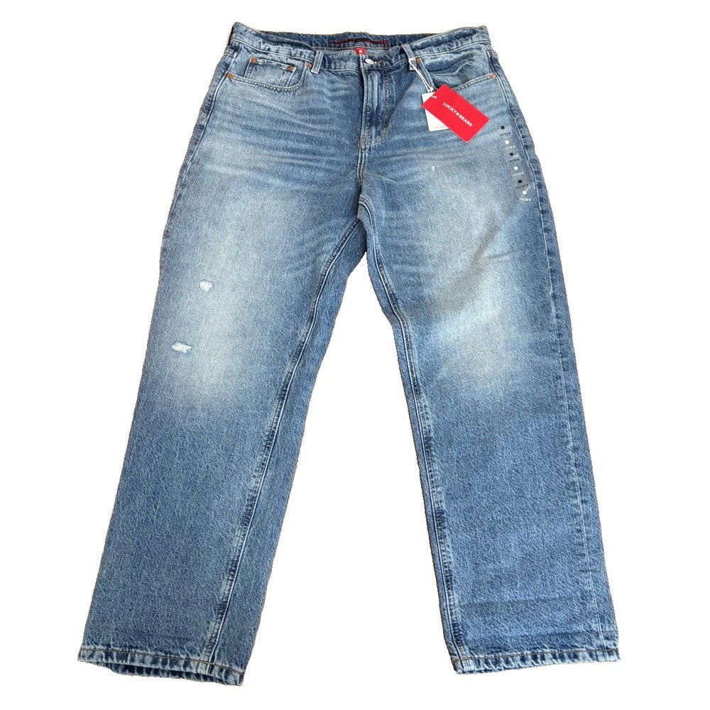 Lucky Brand Boy Mid Rise Relaxed Straight Jeans Womens NWT Size 16/ 32R